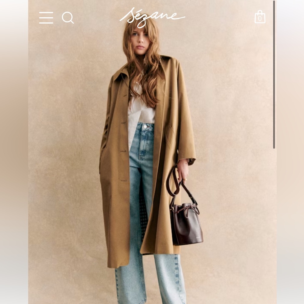 New with tags - Sézane - Clyde Trench Coat in Camel - Size 0 (US)